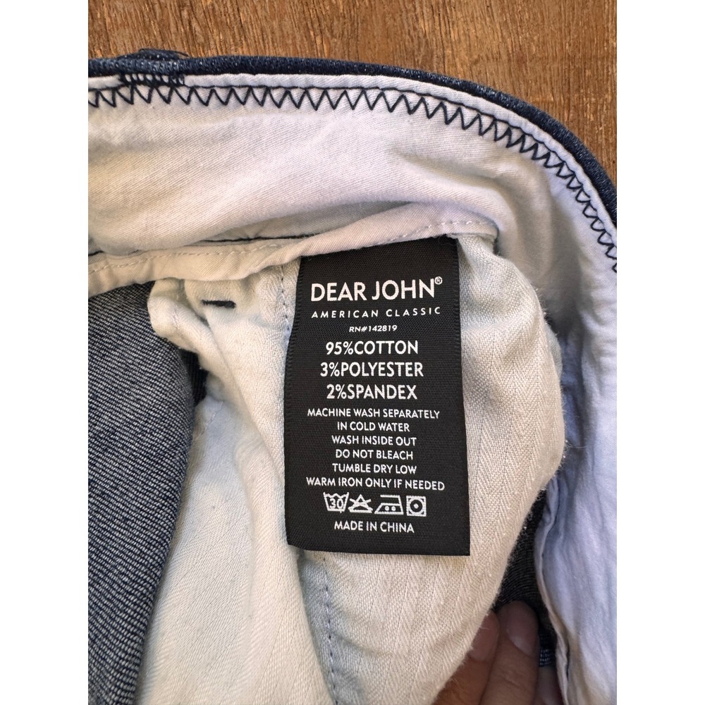 Dear John Classic Dark Wash Denim Cuffed Chino Shorts Size 28 - Picture 7 of 8